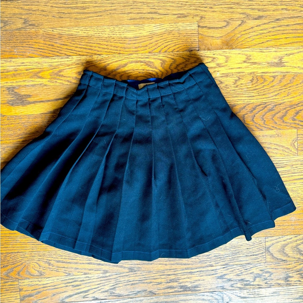 Bellerose Navy Pleated Mini Skirt